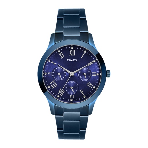 [TW000Q819] Timex Women Blue Round Multifunction Dial Watch- TW000Q819