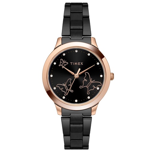 [TW000T630] Timex Fashion Women's Black Dial Round Case 3 Hands Function Watch -TW000T630