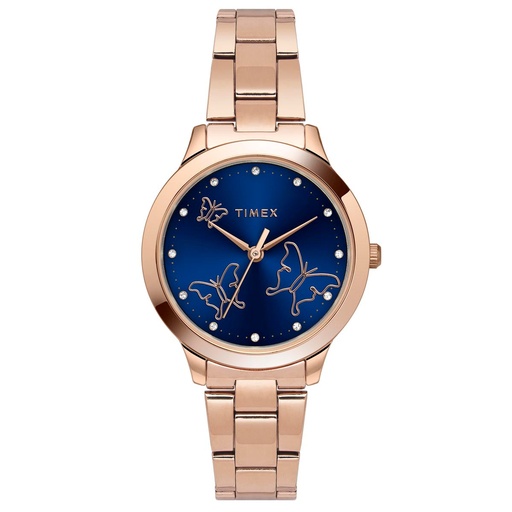 [TW000T631] Timex Fashion Women's Blue Dial Round Case 3 Hands Function Watch -TW000T631