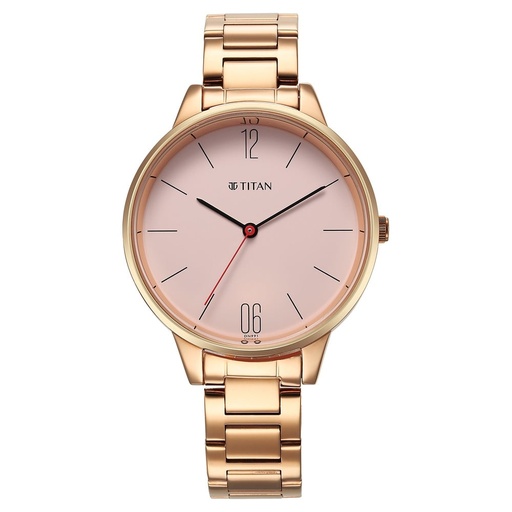 [2648wm04] Titan Quartz Analog Rose Gold Dial Watch for Women
