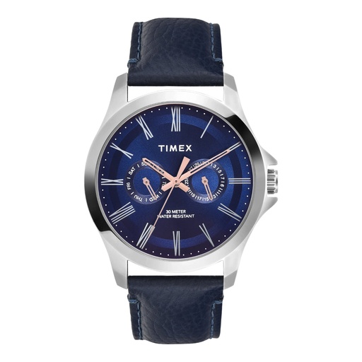 [TW000X132] Timex Men Blue Round Analog Dial Watch- TW000X132