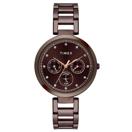 [TW000X267] Timex Women Brown Round Dial Analog Watch - TW000X267