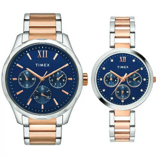 [TW00PR267] Timex Empera Pairs Blue Dial Round Case Multifunction Function Watch -TW00PR267