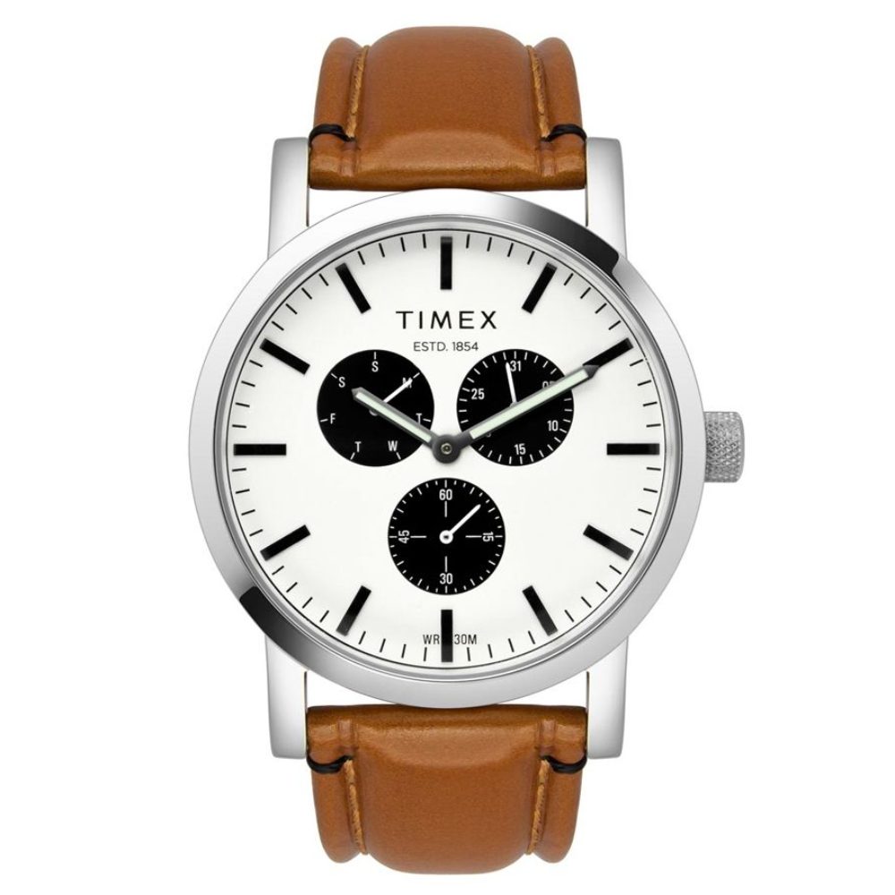 [TWEG16605] Timex Fashion Men's Silver Dial Round Case Multifunction Function Watch -TWEG16605