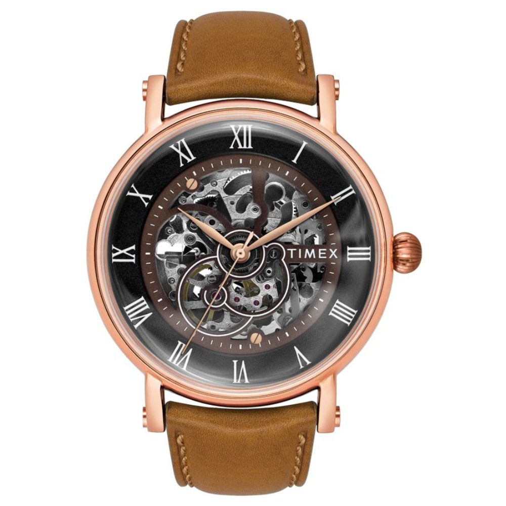 [TWEG16704] Timex E Class Men's Black Dial Round Case Automatic Function Watch -TWEG16704