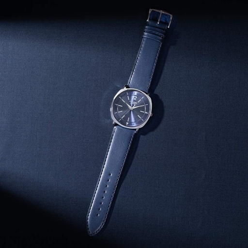 [sp70002sl04] Sonata Poze Quartz Analog Blue Dial Blue Leather Strap Watch For Men