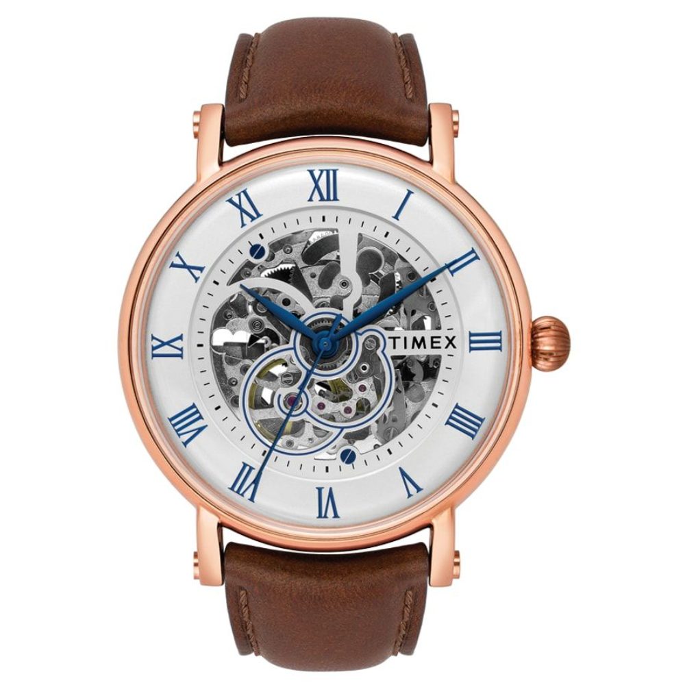 [TWEG16705] Timex E Class Men's Silver Dial Round Case Automatic Function Watch -TWEG16705