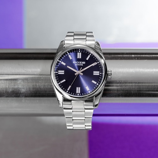 [sp70033sm05] Sonata Poze Quartz Analog Blue Dial Silver Stainless Steel Strap Watch For Men