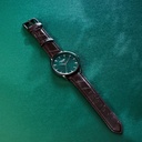 Sonata Poze Quartz Analog Green Dial Brown Color Leather Strap Watch For Men