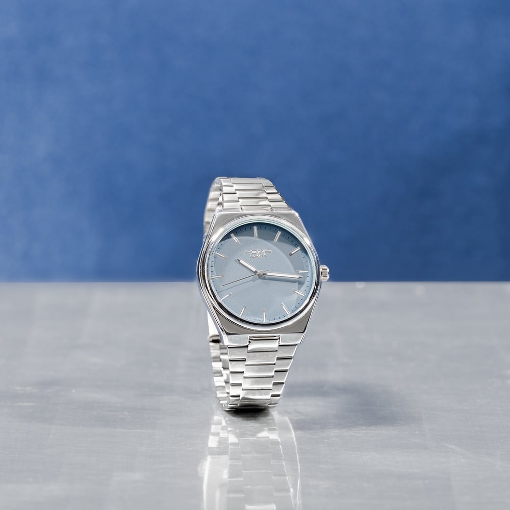 [sp70078sm01] Sonata Poze Quartz Analog Blue Dial Silver Metal Strap Watch For Men