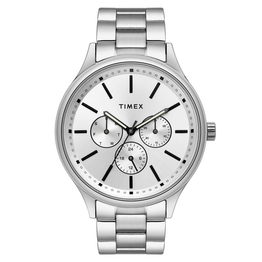 [TWEG18409] Timex Fashion Men's Silver Dial Round Case Multifunction Function Watch -TWEG18409