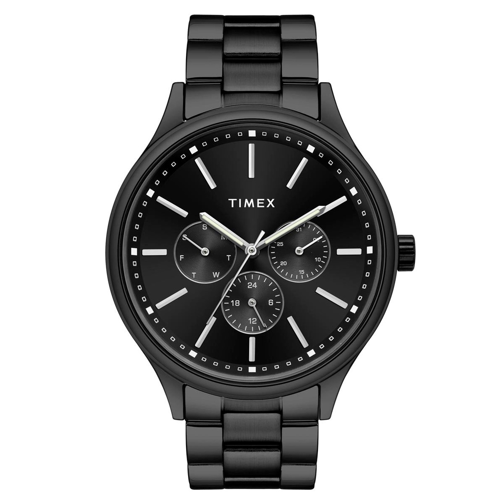 [TWEG18410] Timex Fashion Men's Black Dial Round Case Multifunction Function Watch -TWEG18410