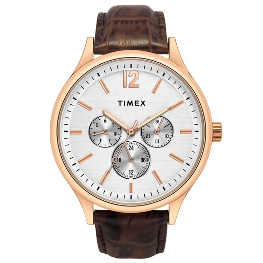 [TWEG18433] Timex Men White Round Dial Analog Watch - TWEG18433