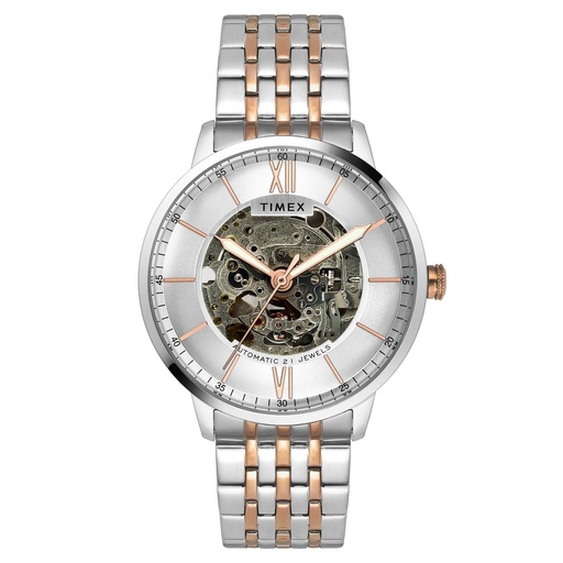 [TWEG23503] Timex Trend Men Automatic Silver Round Stainless Steel Dial Watch - TWEG23503