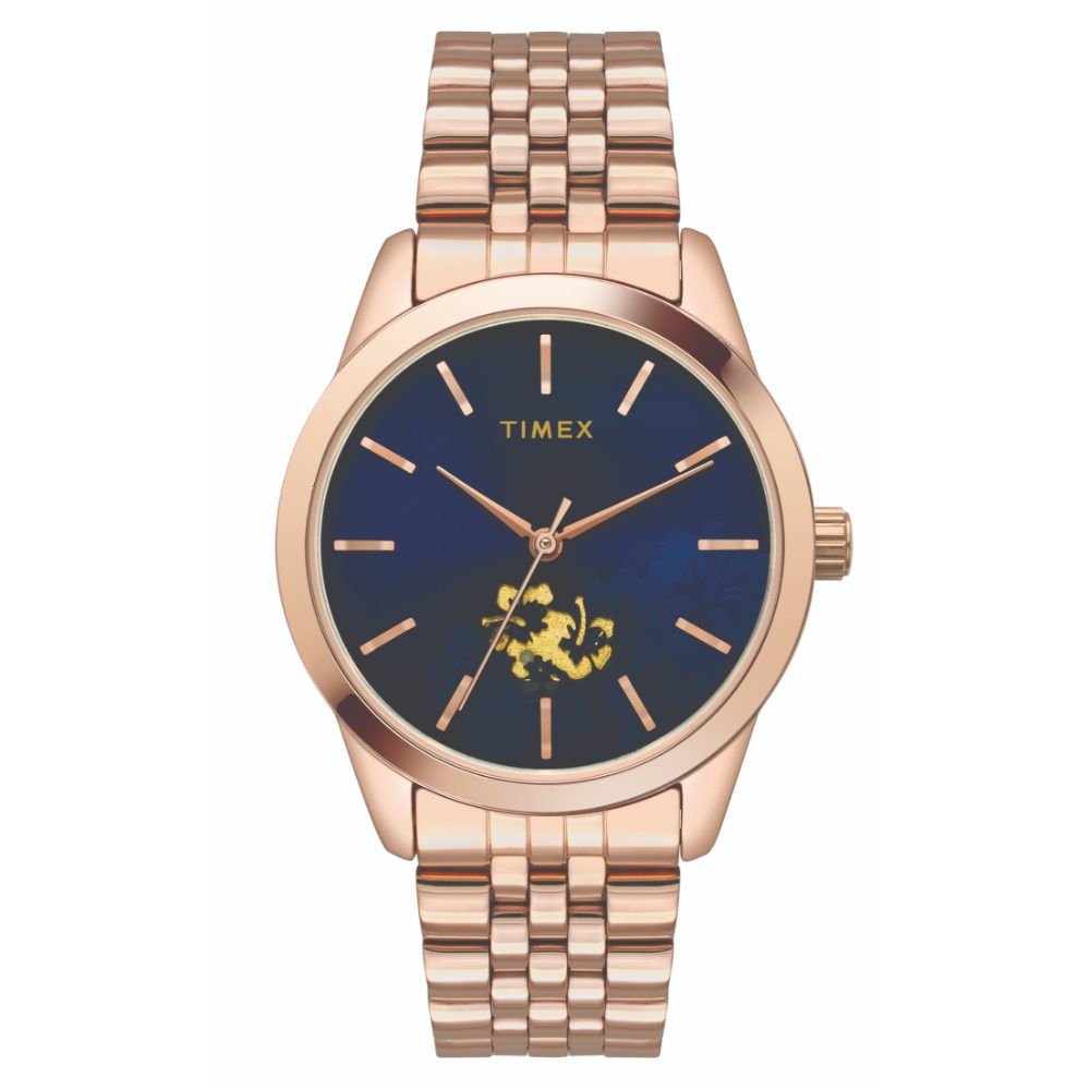 [TWEL13109] Timex Fashion Women's Blue Dial Round Case 3 Hands Function Watch -TWEL13109