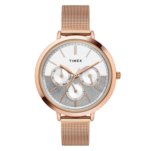 [TWEL14503] Timex Fashion Women's Silver Dial Round Case Multifunction Function Watch -TWEL14503
