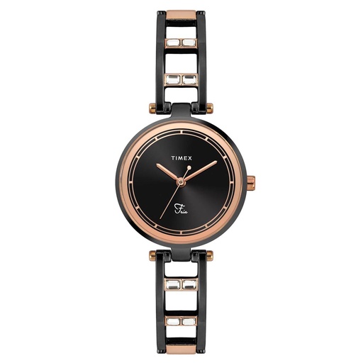 [TWEL15302] Timex Fria Women Black Round Analog Watch - TWEL15302