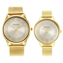 Titan Bandhan Champagne Dial Analog Stainless Steel Strap watch for Couple