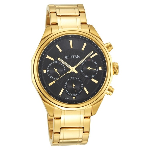 [1829ym01] Titan Regalia Opulent Silver Dial Quartz Multifunction Stainless Steel Strap watch for Men