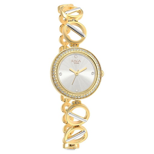 [2643bm01] Titan Raga Viva Silver Dial Women Watch With Metal Strap