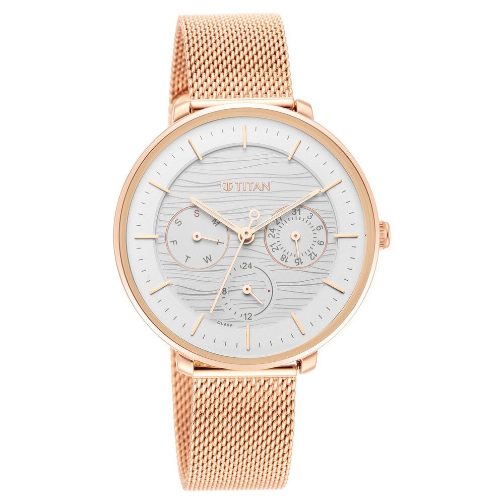 [2651wm02] Titan Womens's Svelte Silver: Multi-Function Watch Metal Strap