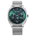 Titan Classique Suave Quartz Green Dial Silver Stainless Steel Mesh Strap Watch for Men