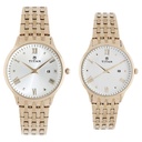 Titan Bandhan Rose Gold Dial Analog with Date Stainless Steel Strap watch for Couple