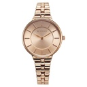 Titan Aura Quartz Analog Rose Gold Dial Stainless Steel Strap Watch for Women