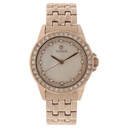 Titan Quartz Analog Champagne Dial Stainless Steel Strap Watch for Women