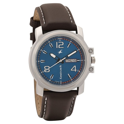 [3039sm10] Fastrack Brown Dial Quartz Analog with Day and Date Watch for Guys