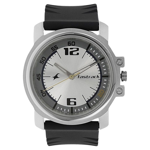 [3039sp01] Fastrack Quartz Analog White Dial Plastic Strap Watch for Guys