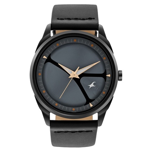 [3273nl04] Fastrack MetaWe Quartz Analog Grey Dial Leather Strap Watch For Guys
