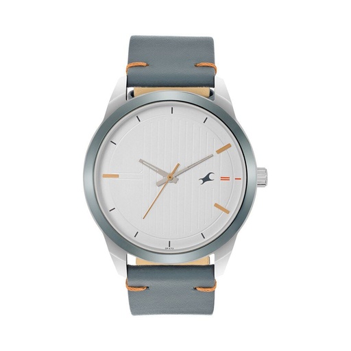[3308kl02] Fastrack Stunners Quartz Analog White dial Leather Strap Watch for Guys