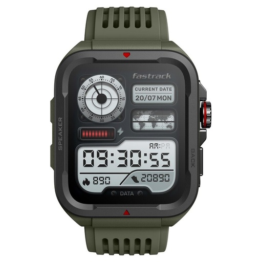 [38101pp03] Fastrack Active with 4.64 CM UltraVU HD Display and Functional Crown Rugged Smartwatch with SingleSync BT Calling