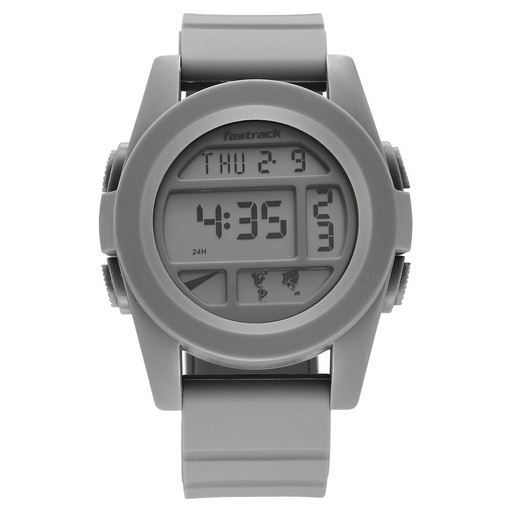 [38120pp02] Fastrack StreetStyle Digital Grey Dial Grey Silicone Strap Watch For Guys