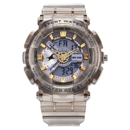 [38116pp02] Fastrack StreetStyle Digital Dial Translucent Grey PU Strap Watch For Guys