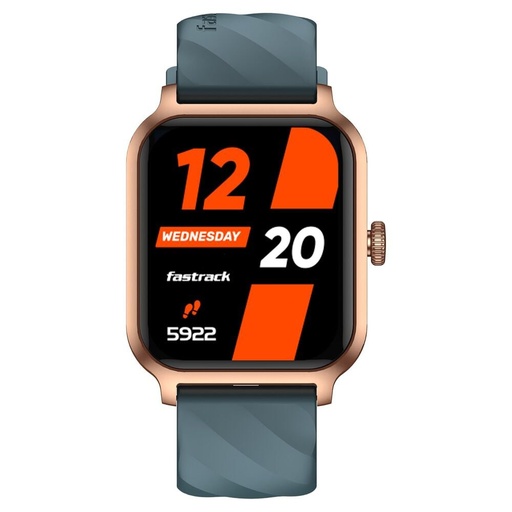 [38138pp03] Fastrack Rave FX2 with 4.64 cm UltraVU HD Display, SingleSync BT Calling, Functional Crown with Teal Strap