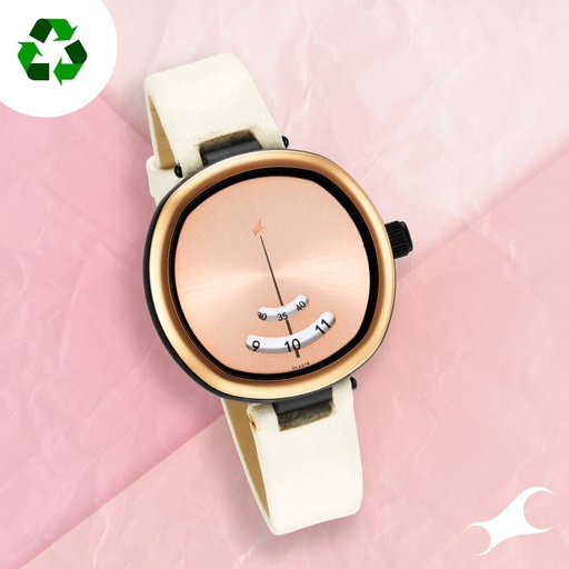 [6253pf01] Fastrack Revibe Quartz Analog Rose gold Dial Fabric Strap Watch for Girls